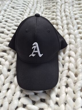 Forever 21 Black Baseball Cap with White 'A' Embroidery